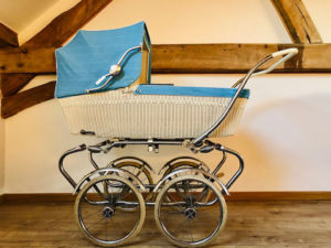 Kinderwagen riet turqoise