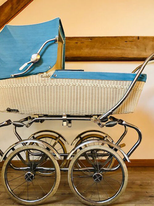 Kinderwagen riet turqoise